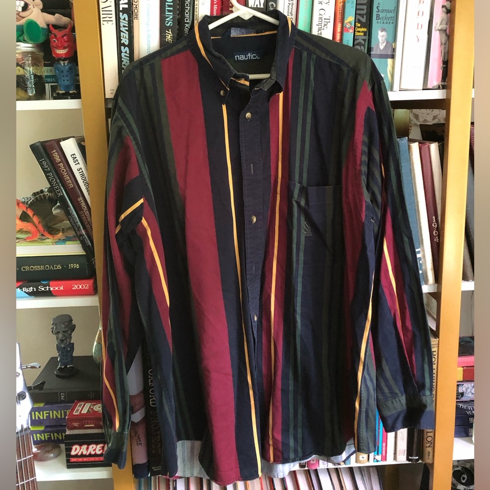 Vintage Nautica Striped Dress Shirt